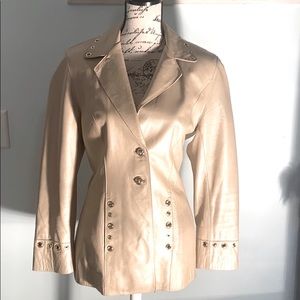 St. John Leather Jacket by Marie Gray Size P